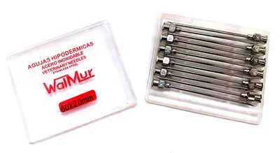 Agujas Intravenosas y sangrado 2,0 x 60 mm. Docena