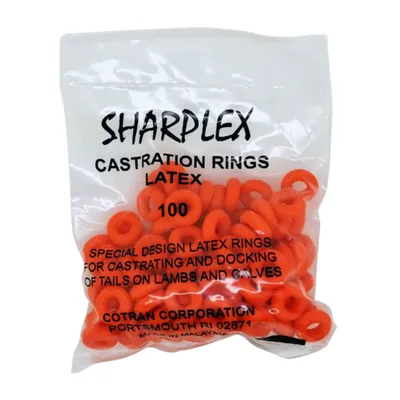 GOMAS PARA CASTRAR CORDEROS DE LÁTEX – NARANJA x100