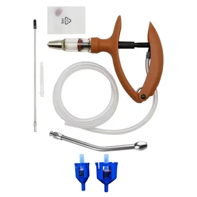 Jeringa Automática Flujo Continuo 5ml Regulable – Naranja + 2 adaptadores de conexión de regalo