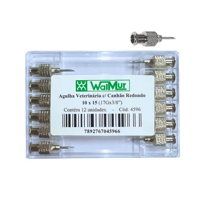 AGUJAS SUBCUTÁNEAS 10×15 PABELLÓN REDONDO x12 – WALMUR