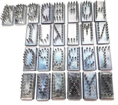 Juego completo letras para tatuar vacunos, de 16 x 9mm