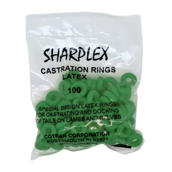 GOMAS PARA CASTRAR CORDEROS DE LÁTEX – VERDES x100