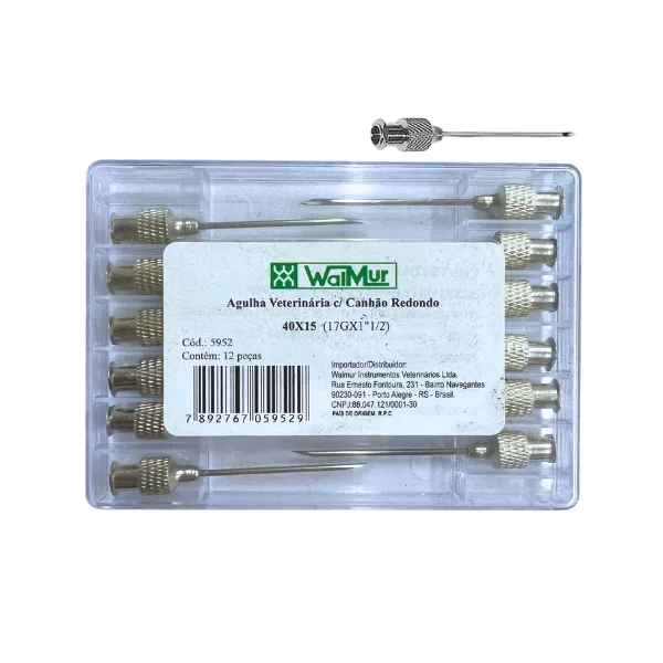 AGUJAS INTRAMUSCULARES 40×15 PABELLÓN REDONDO x12 – WALMUR