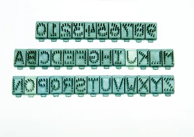 Juego de letras (abecedario) CTN, p/tatuadora altura 10mm