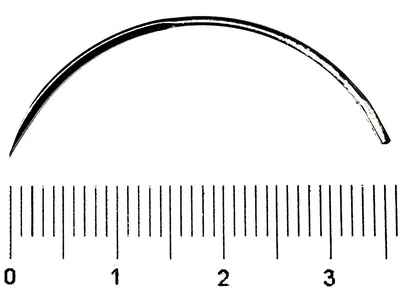 Aguja sutura 3/8 circulo secc. triangular. No. 6,  43 mm. – Unidad