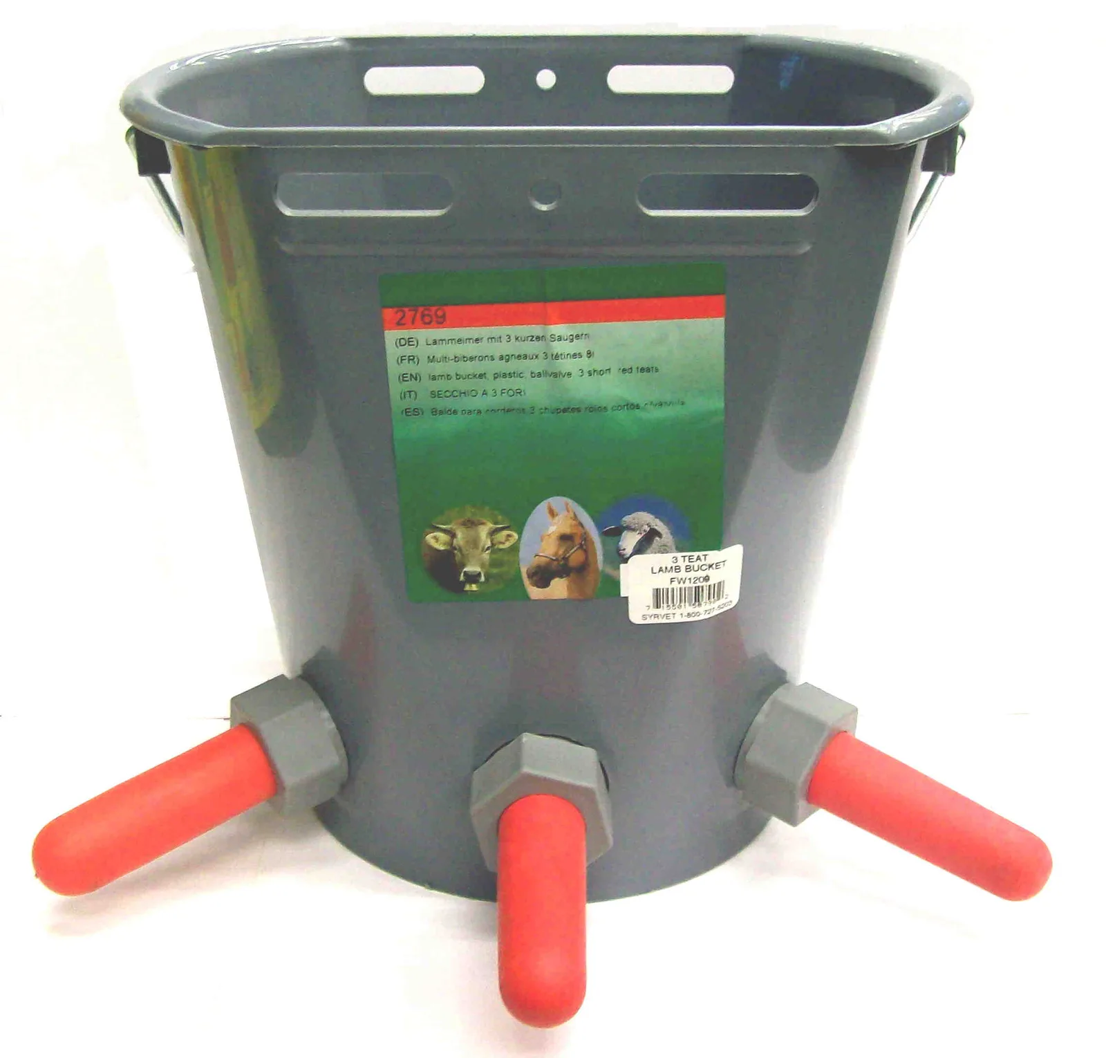 BALDE DE ALIMENTACIÓN OVALADO – 3 TETINAS PARA TERNEROS