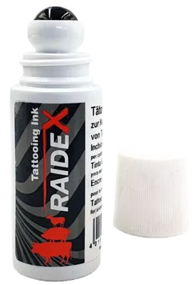 TINTA p/TATUAR RAIDEX, ROLL-ON 65ml. – NEGRO
