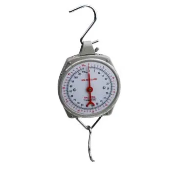 Balanza portátil de colgar, reloj, cap. 25 Kg.