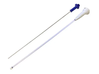 Pistola aplicar semen con traba. AZUL