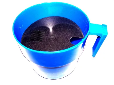 Vaso de fondo negro SYRVET Azul, con filtro.