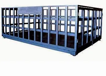 Balanza electr. 2000 Kg., plataforma 1,00 x 1,20m. Con barandas.