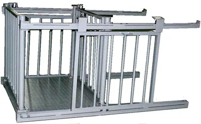 Balanza electr. 3000 Kg., plataforma 1,00 x 1,20mt. Con barandas