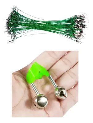 Kit 10 Lingas Líder De Acero Pesca + 5 Campanitas Dobles